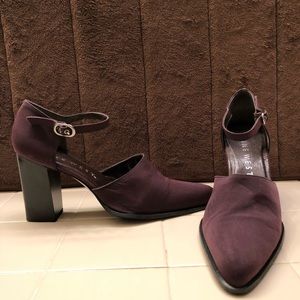 Dark brown Nine West ankle strap heels